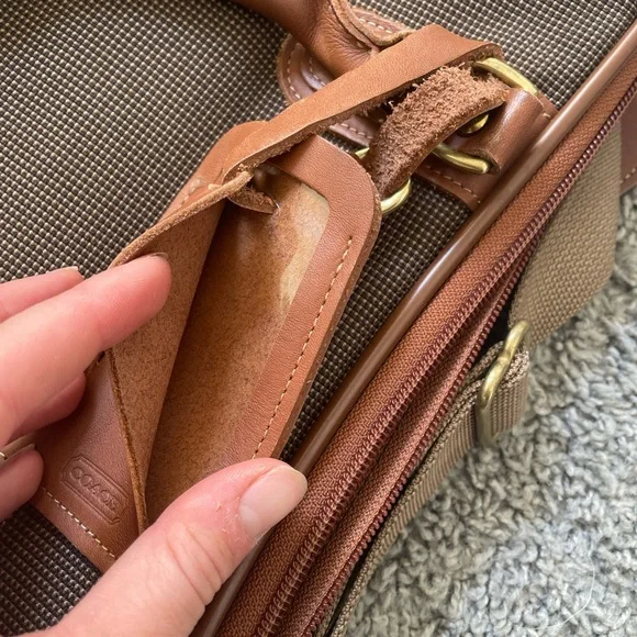 Coach TRAVELWEAVE Duffel 0565 Made in USA 1995 Leather Trim, Brass Hardware YKK - Picture 7 of 16